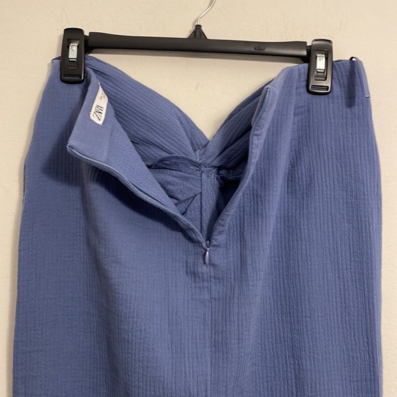 Zara new blue knot midi skirt large - Picture 7 of 7